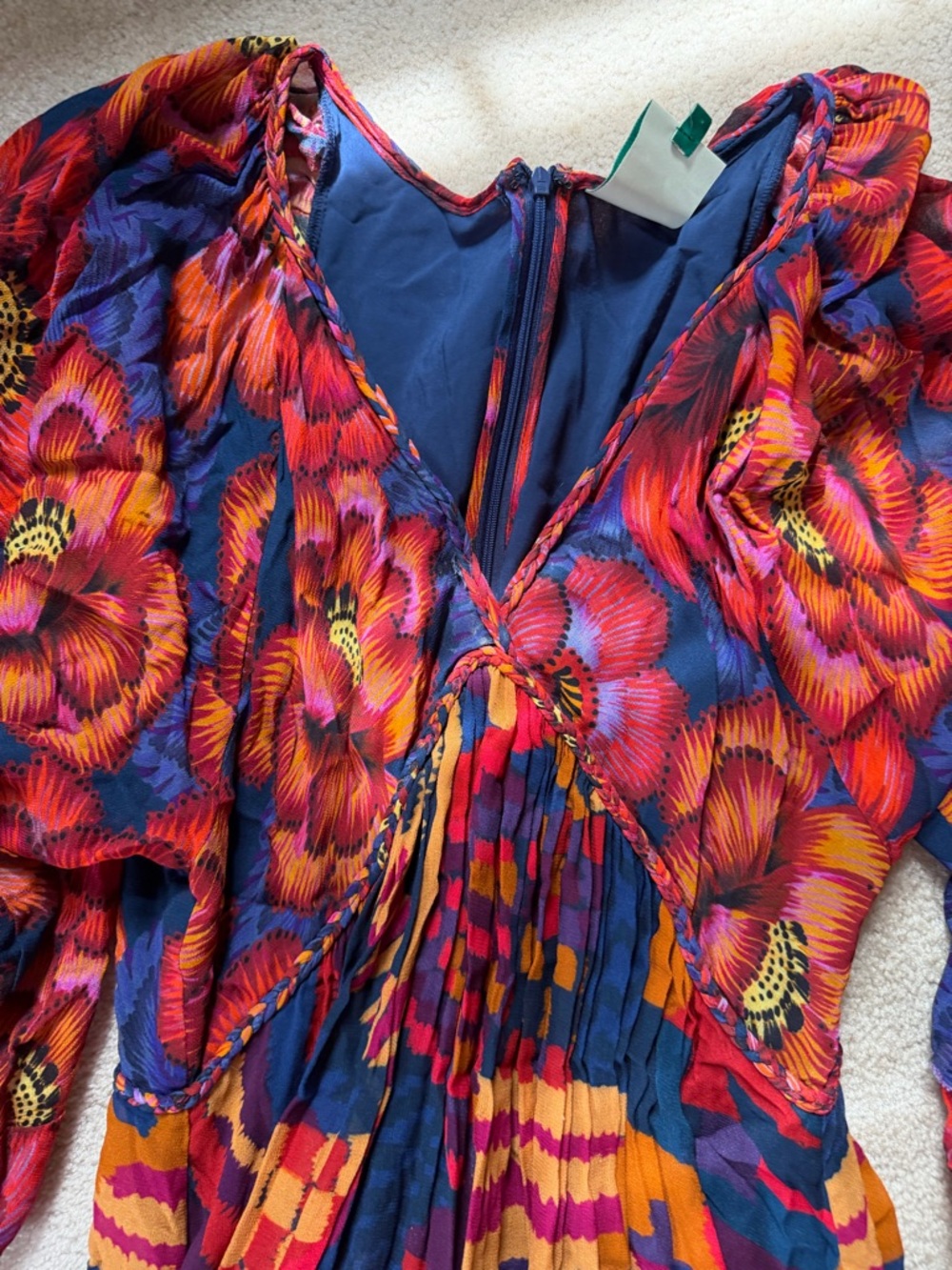 FARM Rio Multicolor Floral & Geometric Maxi Dress — Navy, Red, Yellow - Picture 2 of 3
